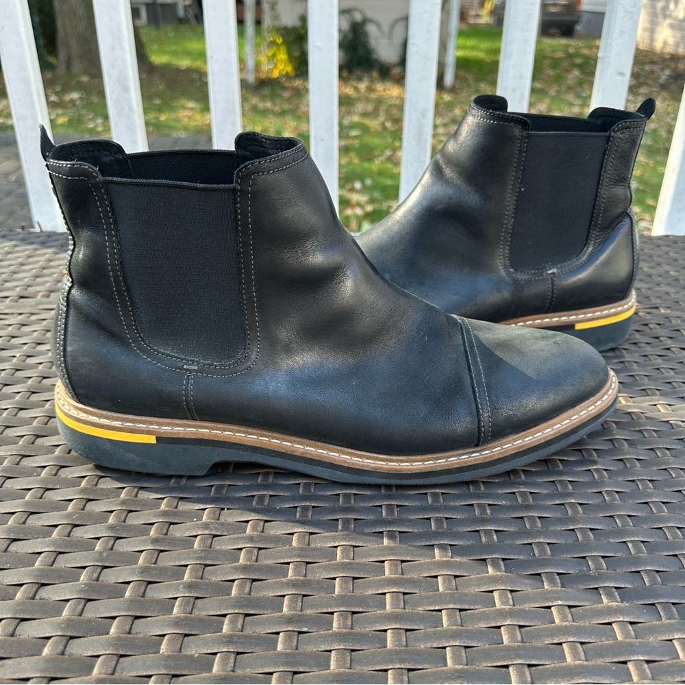 Cole Haan Black Leather York Chelsa Chukka Boots, Size 12, Men's Shoes